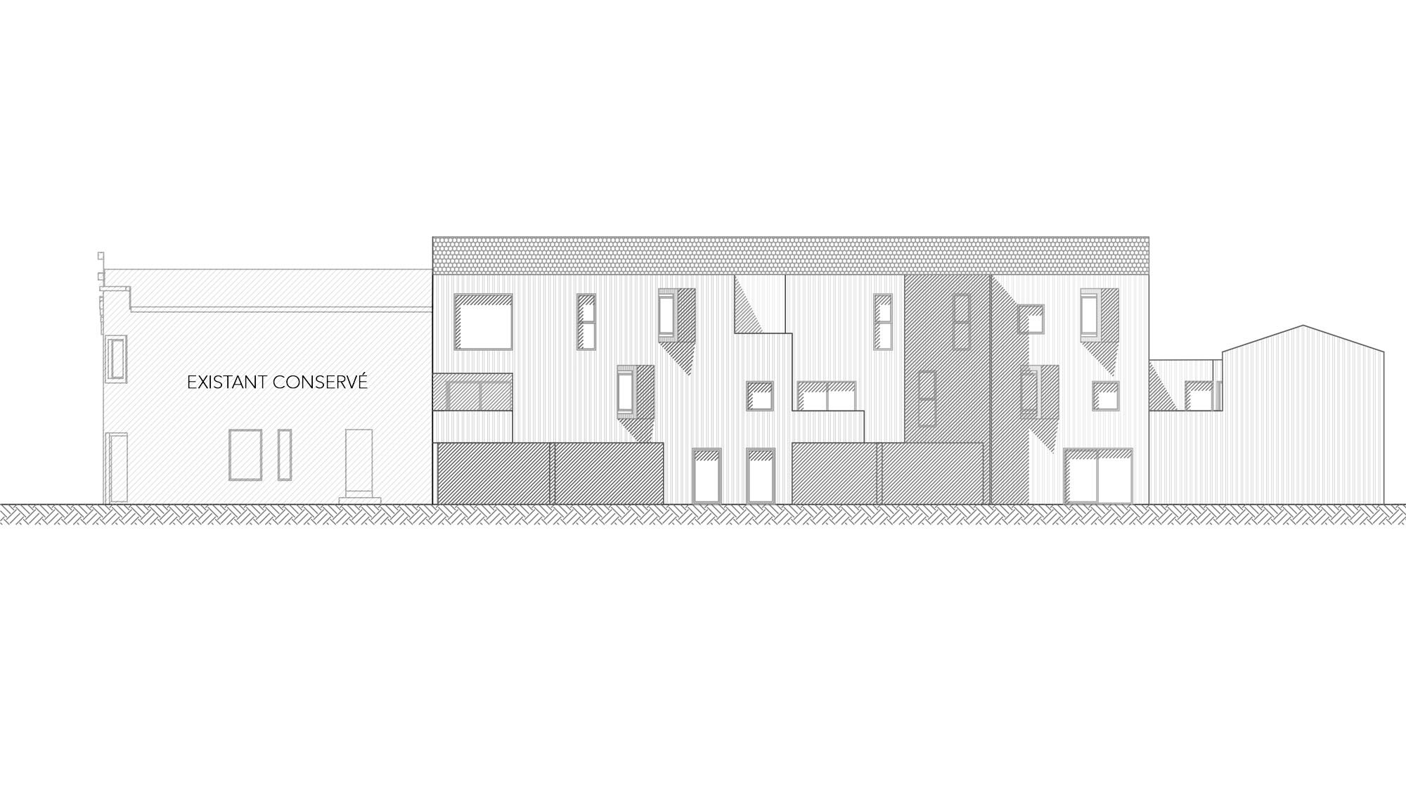 Façade — 5 logements à Andernos