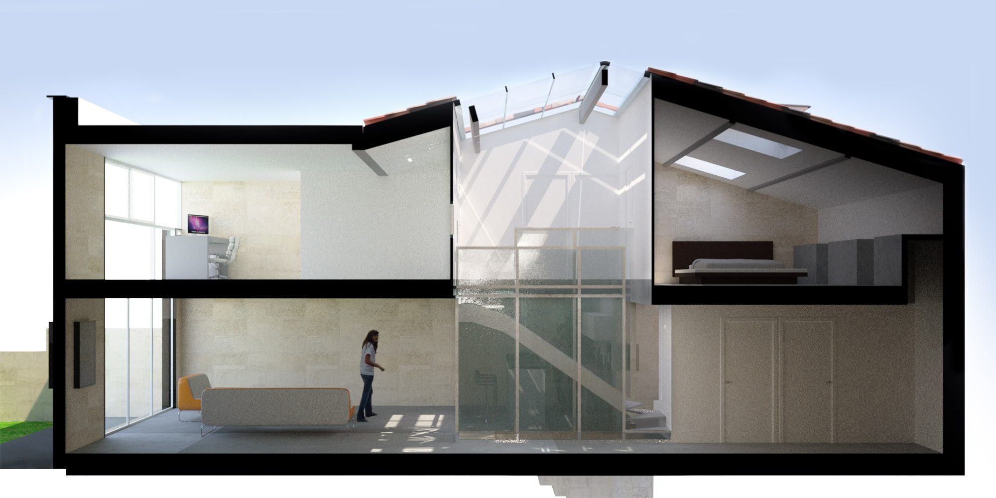 Extension d'échoppe bordelaise — Vue 3