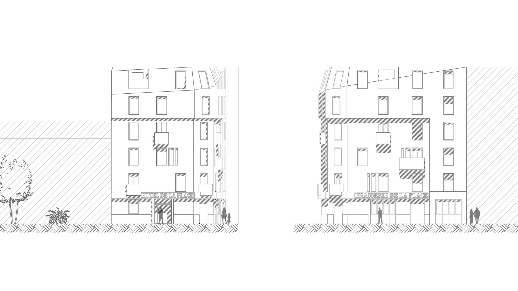 Façades — Rénovation et extension d'un hôtel