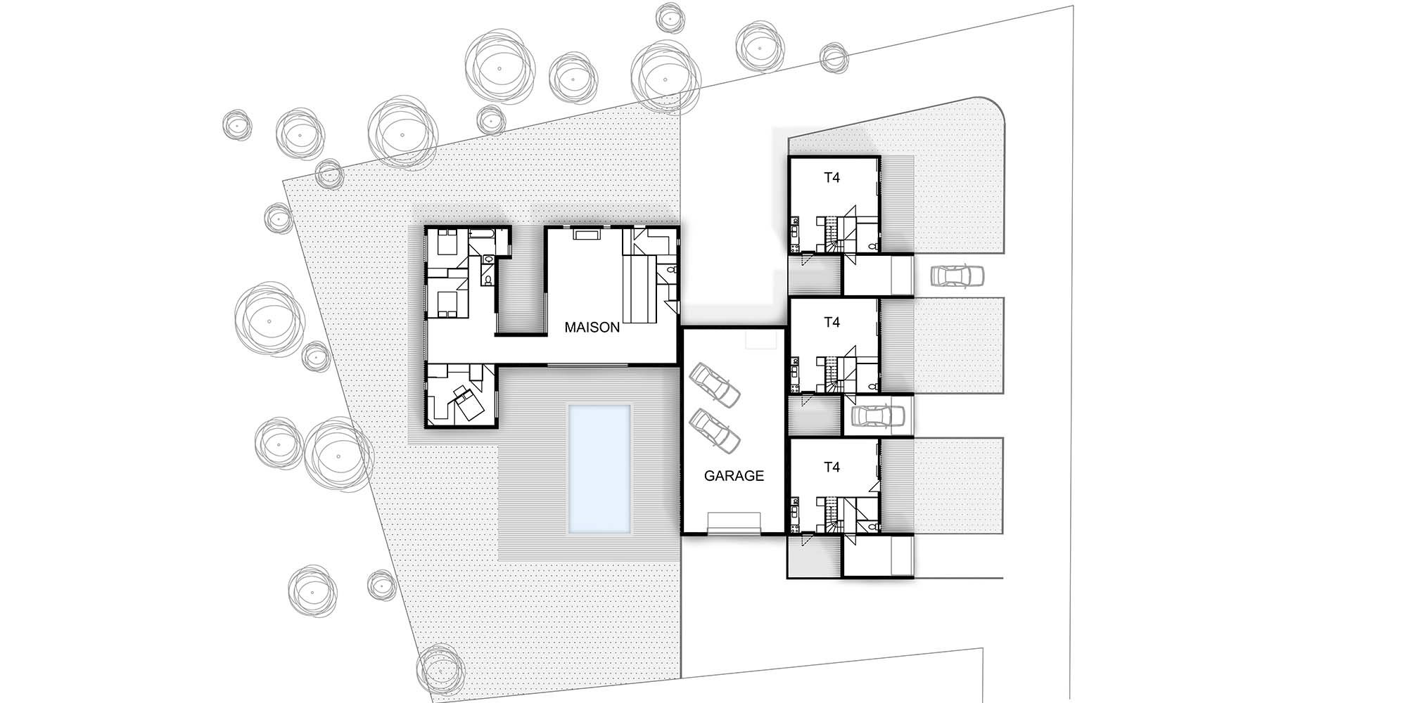 RDC — 4 maisons individuelles